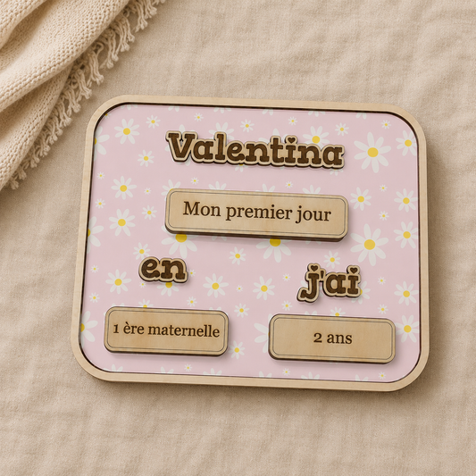 Plaque rentrée scolaire personnalisée - Motif au choix