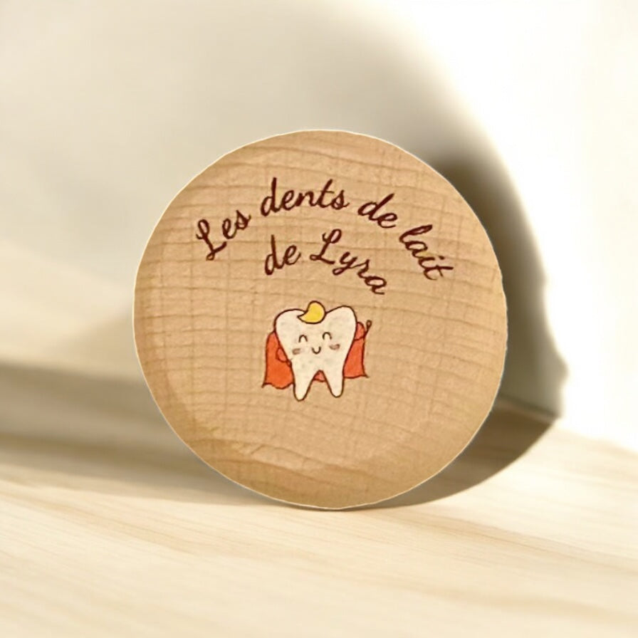 Boîte à dents personnalisée en bois