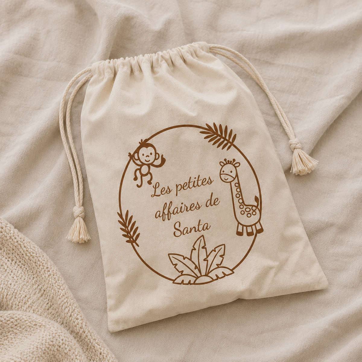 Pochon personnalisé bébé – Savane