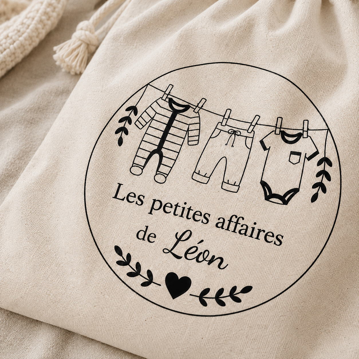 Pochon personnalisé bébé – Vêtements de rechange