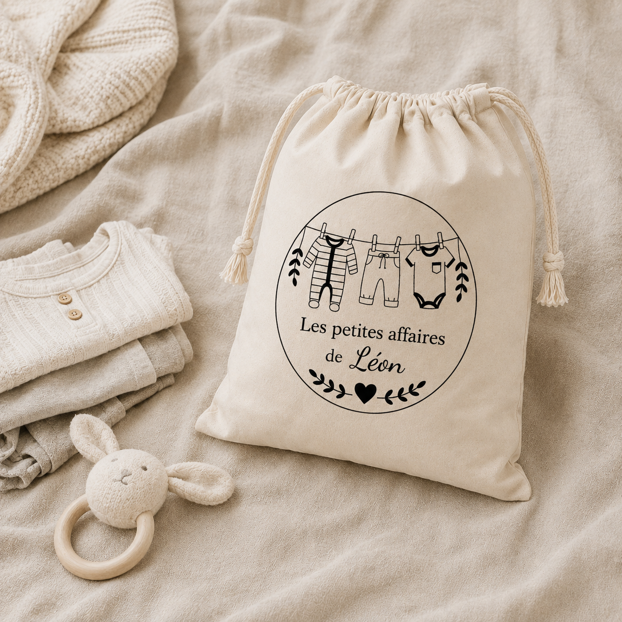 Pochon personnalisé bébé – Vêtements de rechange