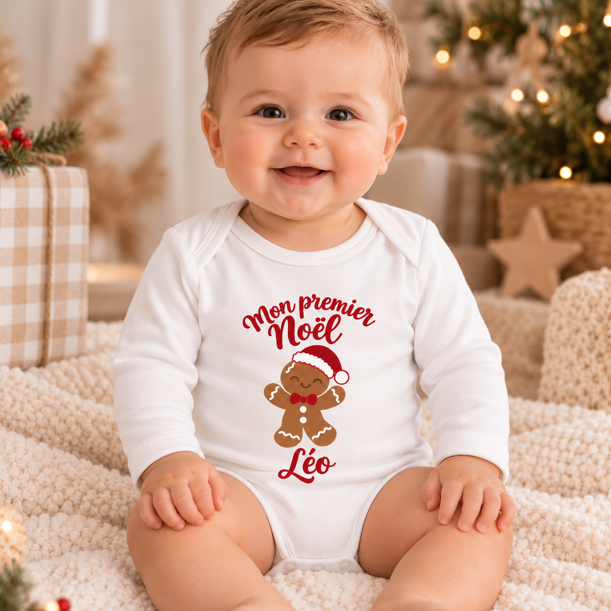 Body bébé personnalisé Mon premier Noël avec prénom