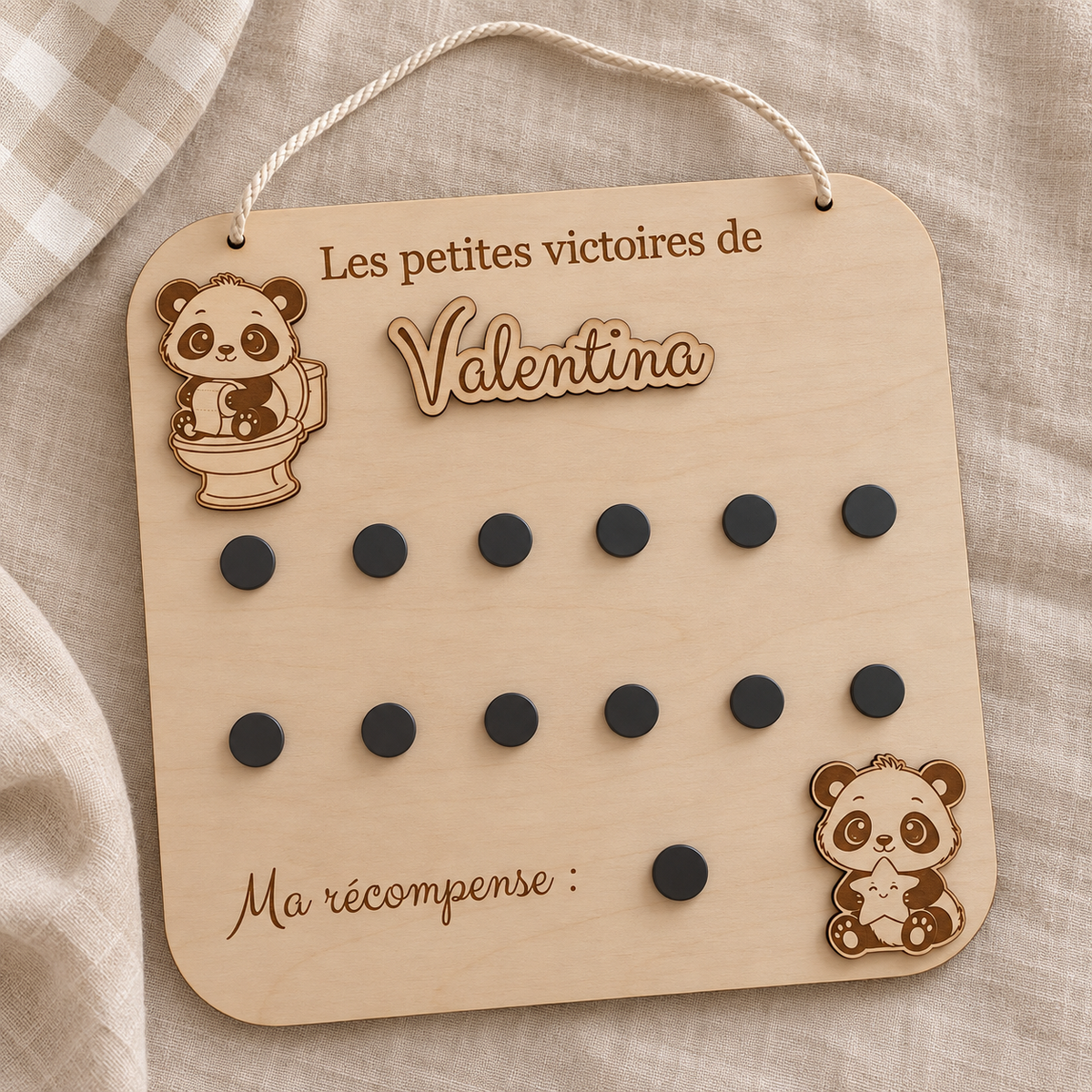 Tableau de propreté personnalisé en bois