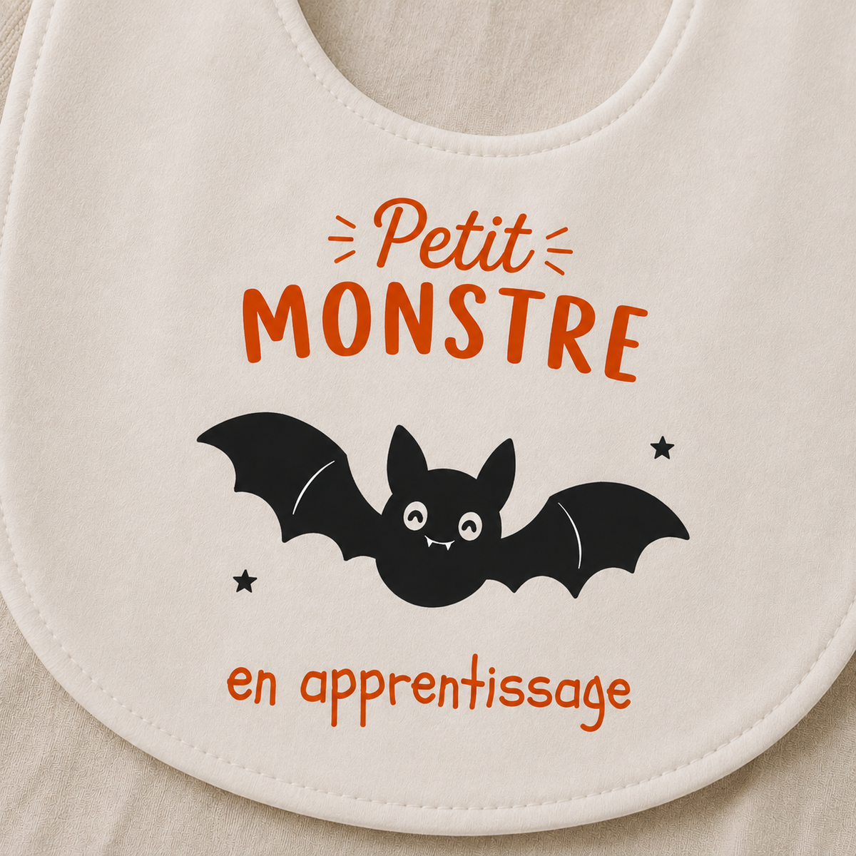 Bavoir blanc d'Halloween - Citrouille, sorcière, chauve-souris ou fantôme