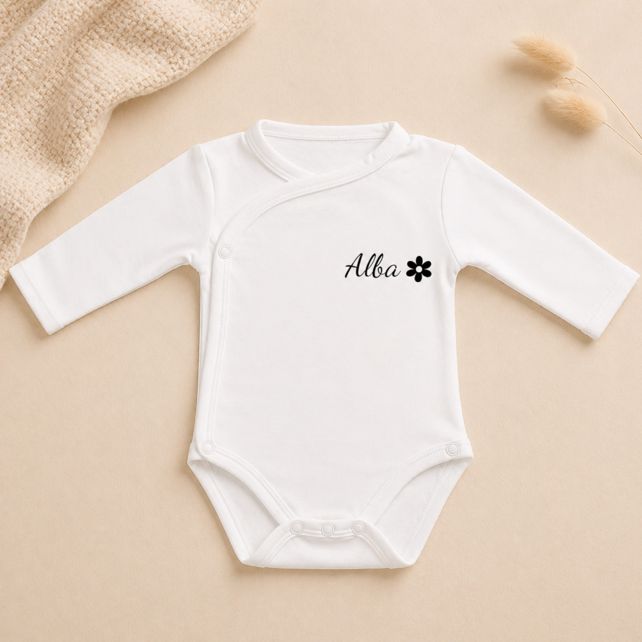 Body bébé à pression personnalisé avec prénom