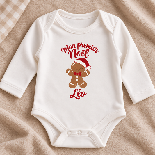 Body bébé personnalisé Mon premier Noël avec prénom