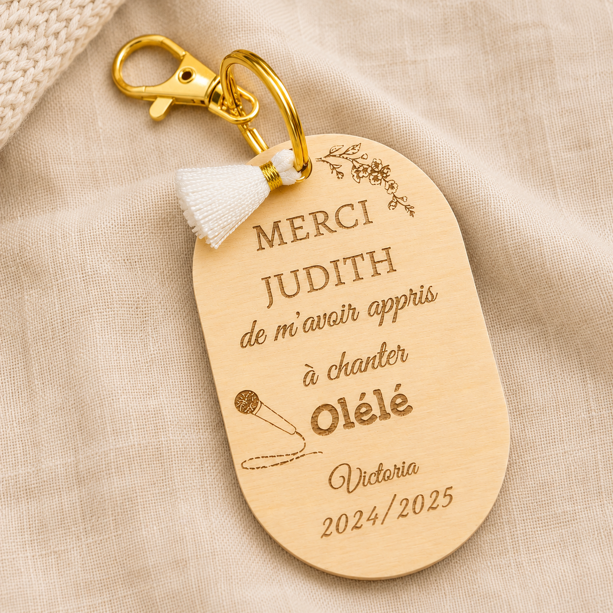 Porte-clés personnalisé en bois