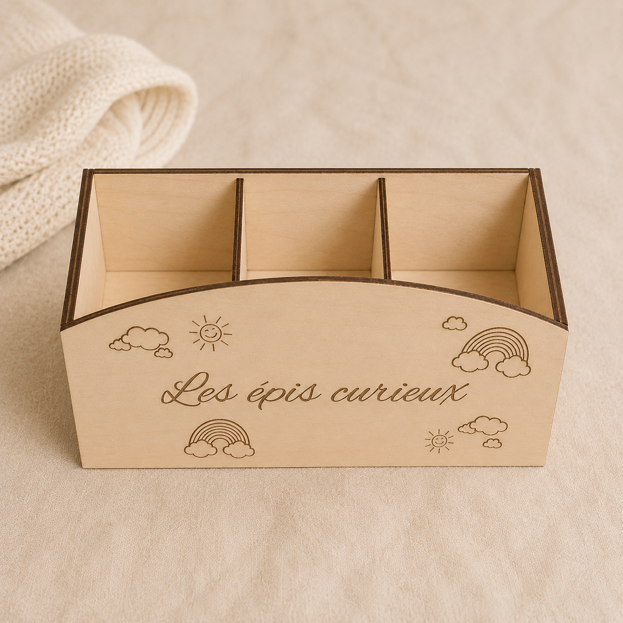 Range crayons personnalisé en bois