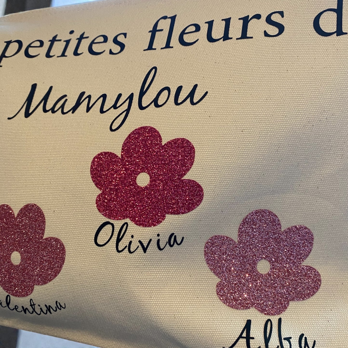 Trousse personnalisée fleurie pour Mamy