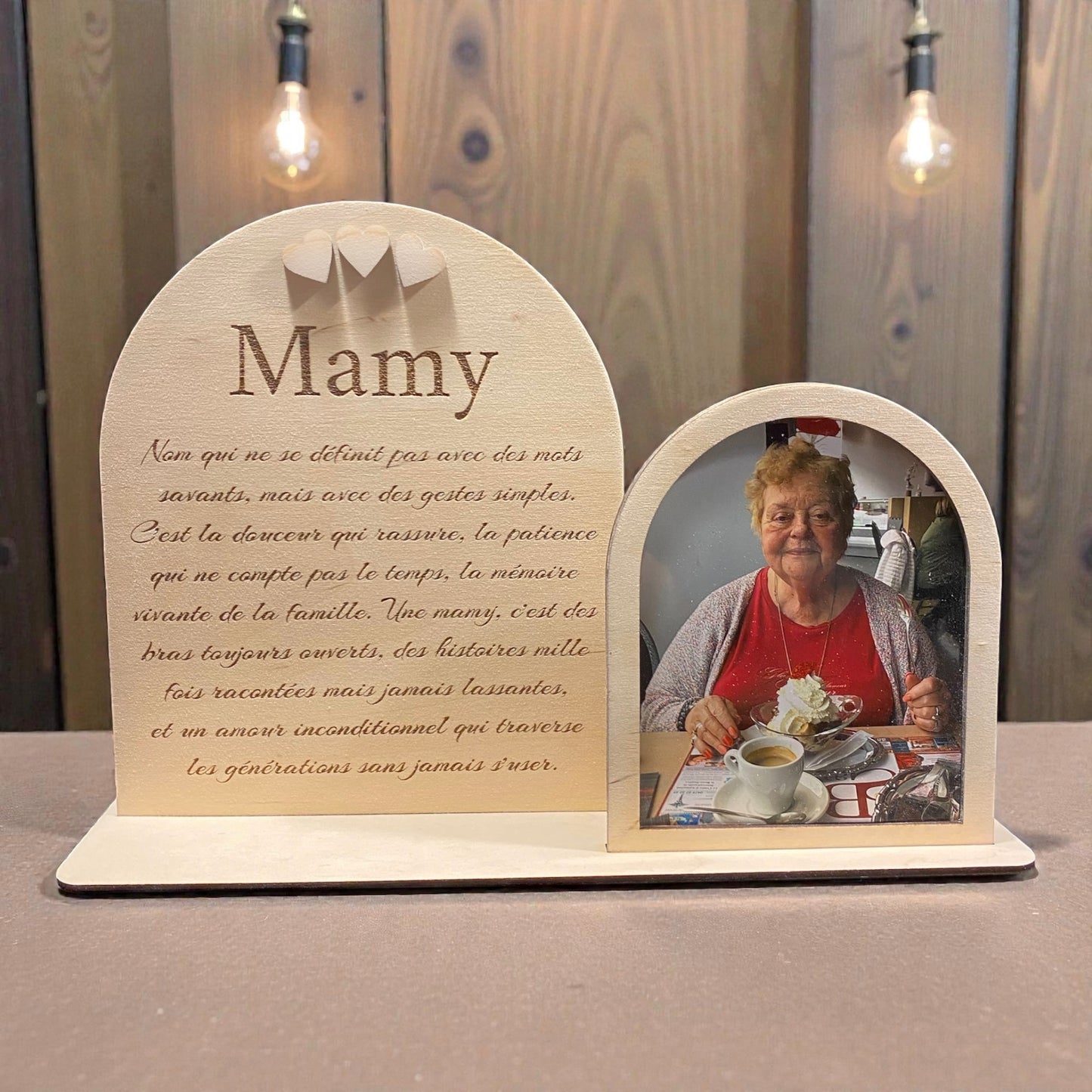 Cadre souvenir Mamy en bois personnalisé
