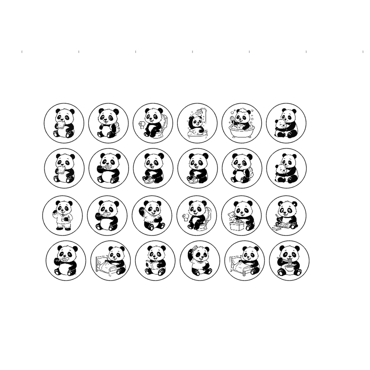 Routine enfant en bois sur le thème "Panda"